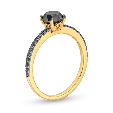 1-1/3 CT. T.W. Black Diamond Engagement Ring in 14K Gold | Zales