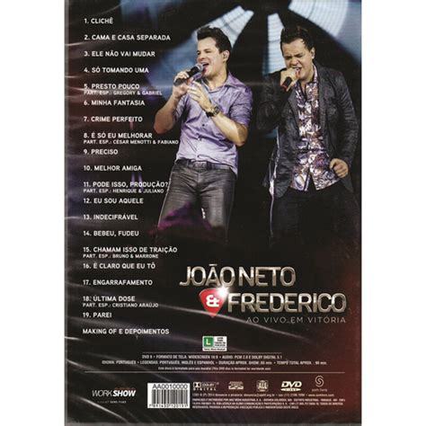 Dvd João Neto E Frederico Ao Vivo Em Vitoria Original no Shoptime