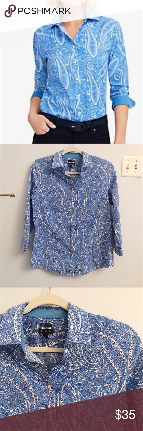 Stylish Paisley Button Down By Talbots