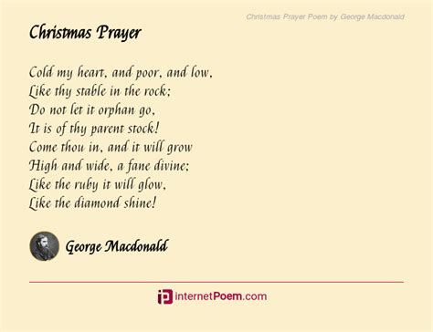 Christmas Prayer Poem By George Macdonald