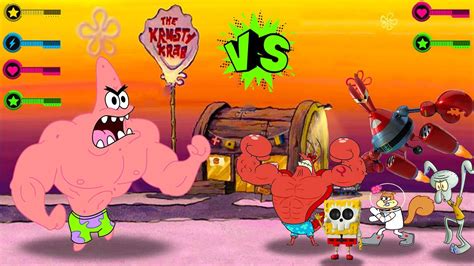 Patrick Star Vs Spongebob Vs Squidward Vs Mr Krabs Vs Larry Vs Sandy Tournaments Of Stars Youtube