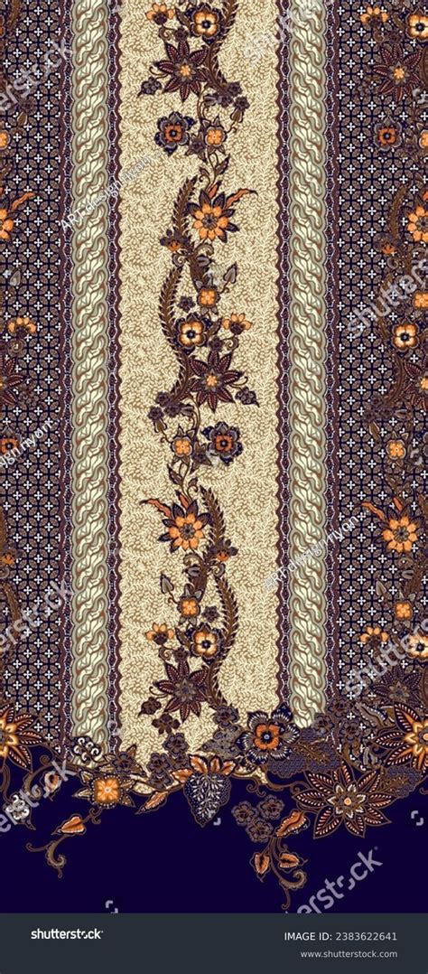 Textile Design Batik Pattern Border Repeats Stock Illustration ...