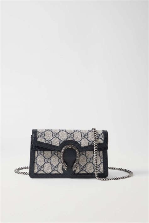 Gucci Dionysus Super Mini Leather Trimmed Printed Coated Canvas