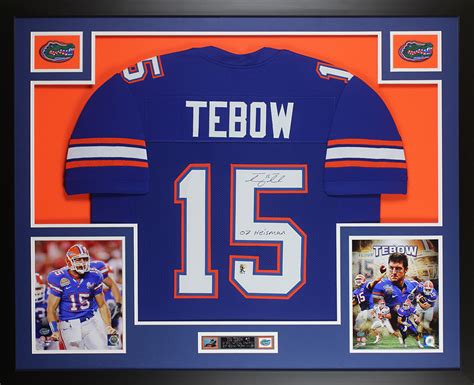 Tim Tebow Autographed & Framed Blue Florida Gators Jersey Tebow COA D2 | eBay