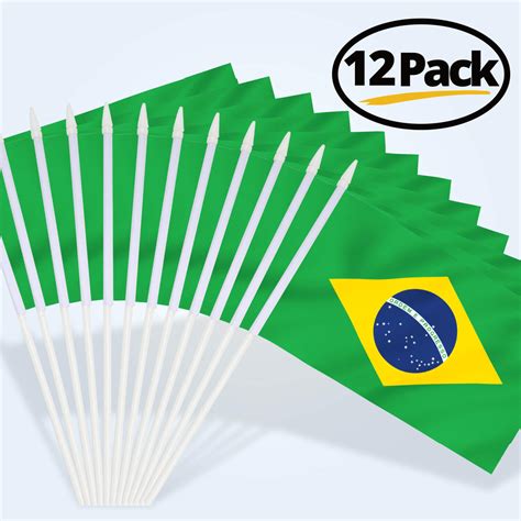 Brazil Stick Flag 5x8 Inch Anley Flags