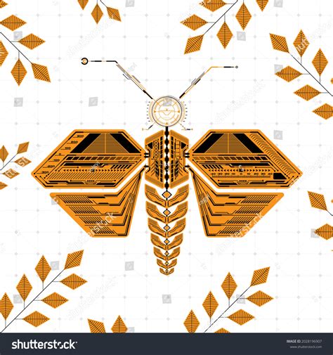 Futuristic Butterfly Abstract Technology Background Stock Vector