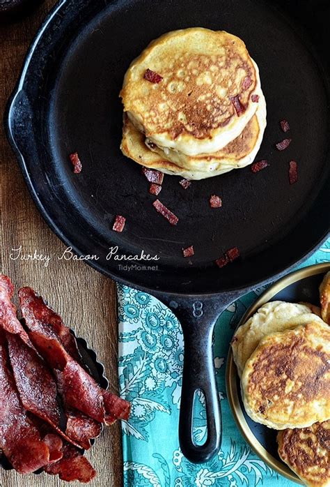 Bacon Pancakes with Cranberry Maple Syrup