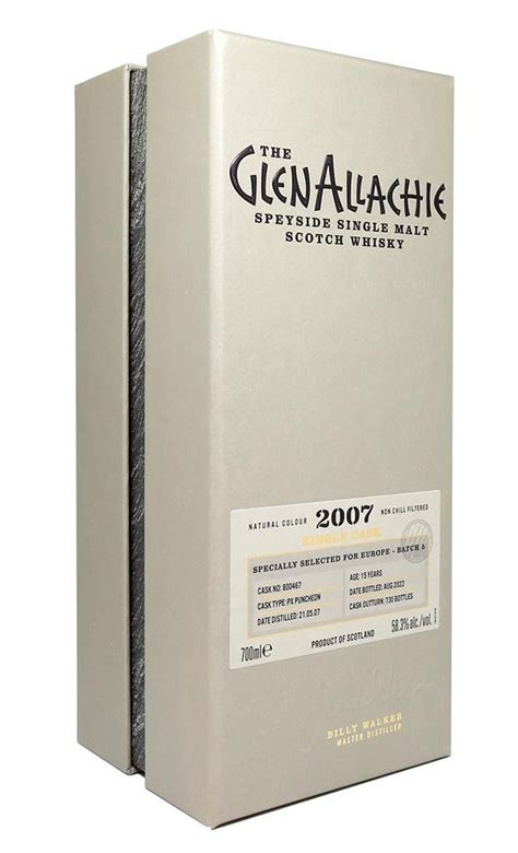 Scottish Whisky GLENALLACHIE 15 Ans Single Cask For Europe Pedro