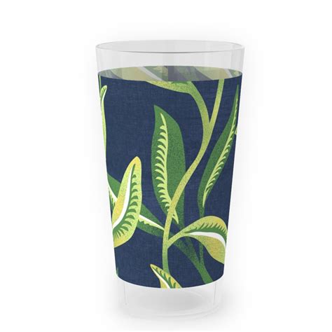 Green Leafy Vines Blue And Green Outdoor Pint Glass Shutterfly