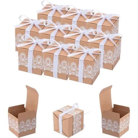 Ensembles De Carton Bo Te De Cadeau En Papier Kraft Dentelle F Te