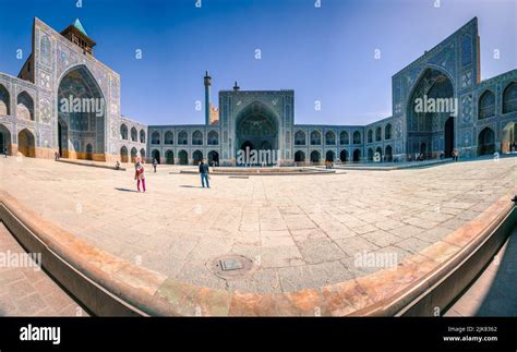 Isfahan Iran 04202019 Courtyard Of The Blue Shah Mosque Of