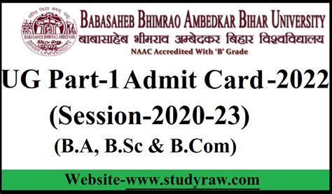 Brabu Ug Part 1 Admit Card 2022 Session 2020 23 Download