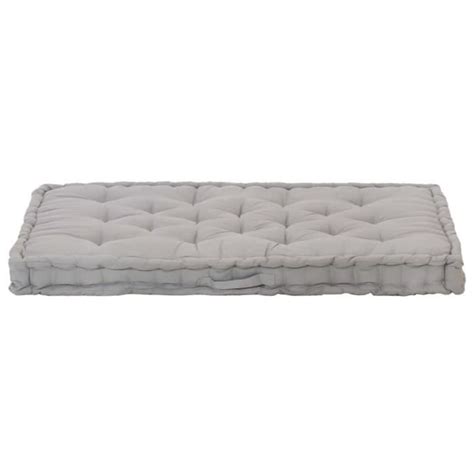 YINGMSHOP Coussin De Plancher De Palette Coton 120x80x10 Cm Gris 92428