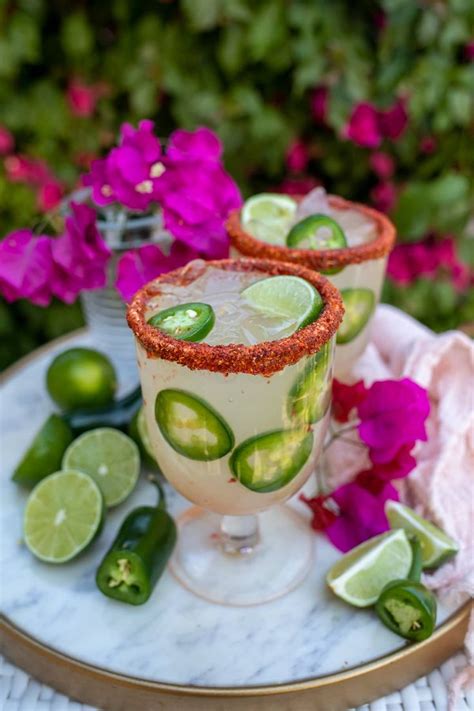 Spicy Jalapeno Margarita Recipe With Chamoy And Tajin Rim Jalapeno Margarita Spicy Margarita