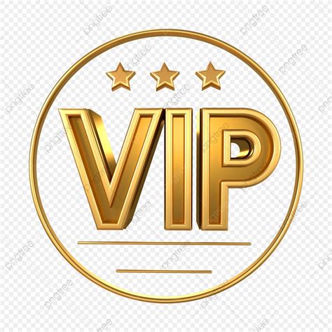 Golden Vip Badge With Stars