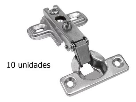 Dobradiça Mini Reta 26mm Kit 10 Peças Para Moveis Jomarca MIX FERRAGENS