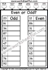 Even And Odd St Grade Worksheets Hotsell Katutekno