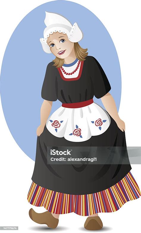 Dutch Girl In National Costume Stock Illustration Download Image Now