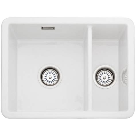 Rangemaster Rustique 15 Bowl Ceramic White Kitchen Sink And Waste