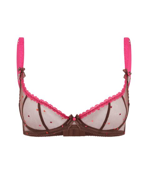 Poppie Demi Cup Plunge Underwired Bra In Chestnut By Agent Provocateur