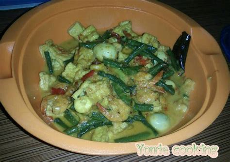 Resep Gulai Kacang Panjang Mix Udang Tahu Telur Puyuh Oleh Umie