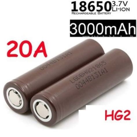 Tiken LG HG2 18650 3 7v 3000mAh 20A Rechargeable Battery Brown