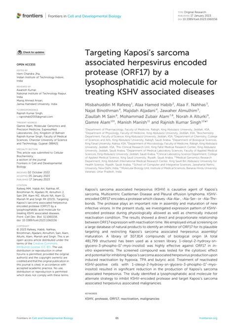 Pdf Targeting Kaposis Sarcoma Associated Herpesvirus Encoded