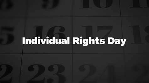 Individual Rights Day - List of National Days