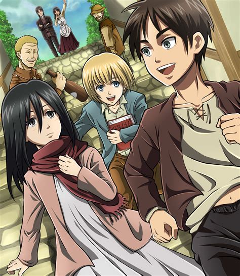 Eren, Mikasa & Armin (Art by めいにゃ) : r/ShingekiNoKyojin