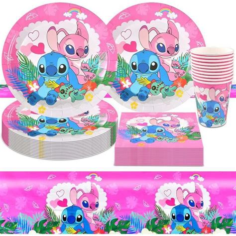 Assiettes Jetable Lilo Stitch Couverts Fête Décoration D anniversaire