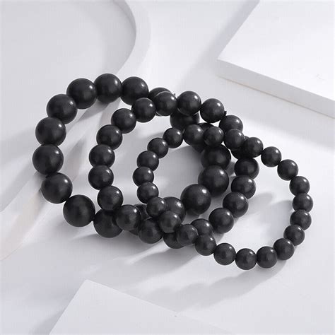 6mm 8mm Shungite Bracelet Shungite Gemstone Beads Radiation Emf Protection Usa Ebay