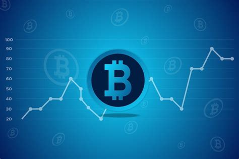 Bitcoin De Crypto Monnaie Avec Graphique De Haut En Bas Vecteur Premium