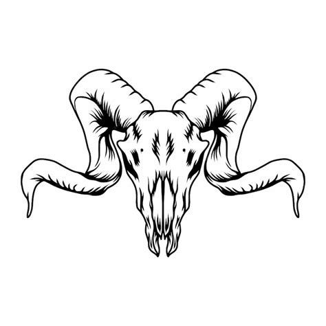 Premium Vector Goat Skull With Horn Mascot Logo