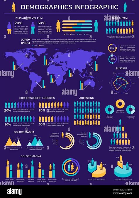 Demographics Infographic Population Growth Data Analysis With People