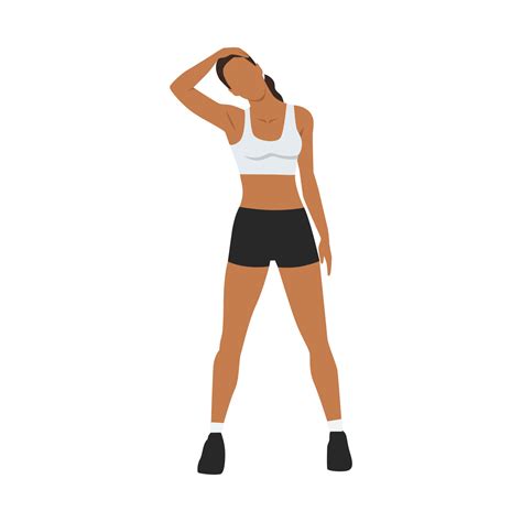 Woman Doing Neck Stretch Exercise Flat Vector 23686355 Vector Art At