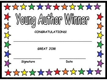 Young Author Awards Pack by Marla Ann Weinstein | TpT