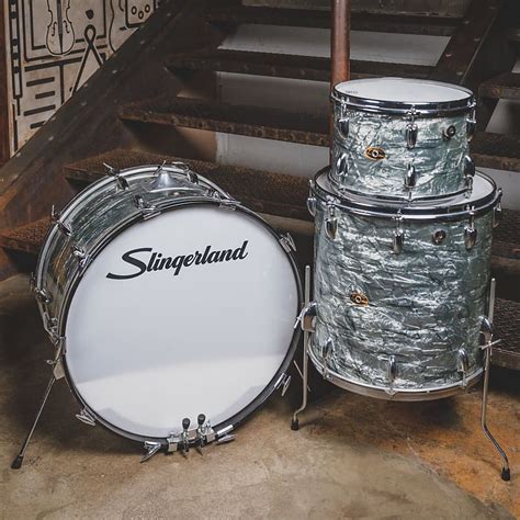 1960s Slingerland Black Diamond Pearl Drum Kit Vintage Reverb