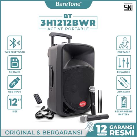 Jual BareTone Speaker Portable BT 3H1212BWR TWS Bluetooth Speaker