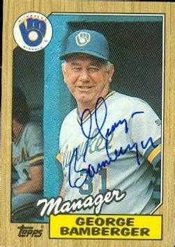 George Bamberger Autographed Baseball Card Milwaukee Brewers