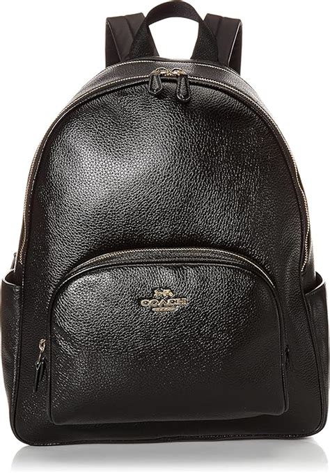 Coach Womens Large Court Backpack In Signature Canvas Black Large