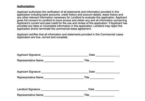 Free Commercial Lease Application Form Pdf And Word