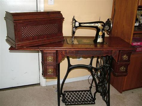 Vintage White Sewing Machine Table