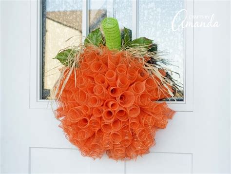 Deco Mesh Pumpkin Wreath Step By Step Tutorial And Video