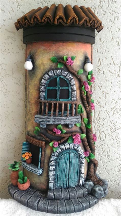 Pin By Mazelline Howard Mccoy On Roof Tile Fairy Houses Bottle