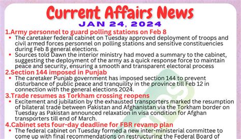 Daily Top Current Affairs Mcqs News Jan For Css