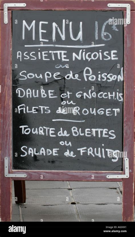 Handwritten Restaurant Menu Board France Hi Res Stock Photography And