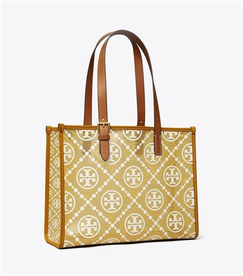 Small T Monogram Clear Tote Womens Designer Tote Bags Tory Burch