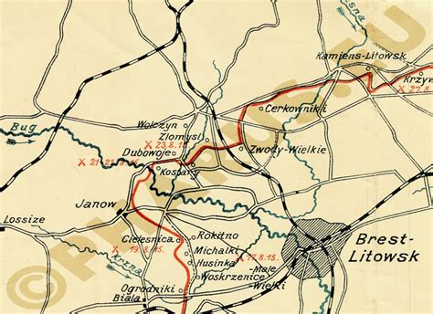 Pharus – Pharus Historischer Stadtplan Vormarschkarte Brest-Litowsk ...