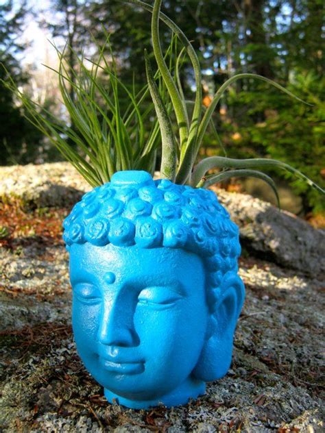 Buddha Head Planter Succulent Plant Pot Concrete Cement Home Etsy