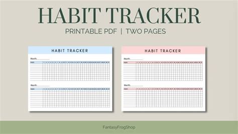 Habit Tracker Printable Planner Printable Habit Tracker Etsy